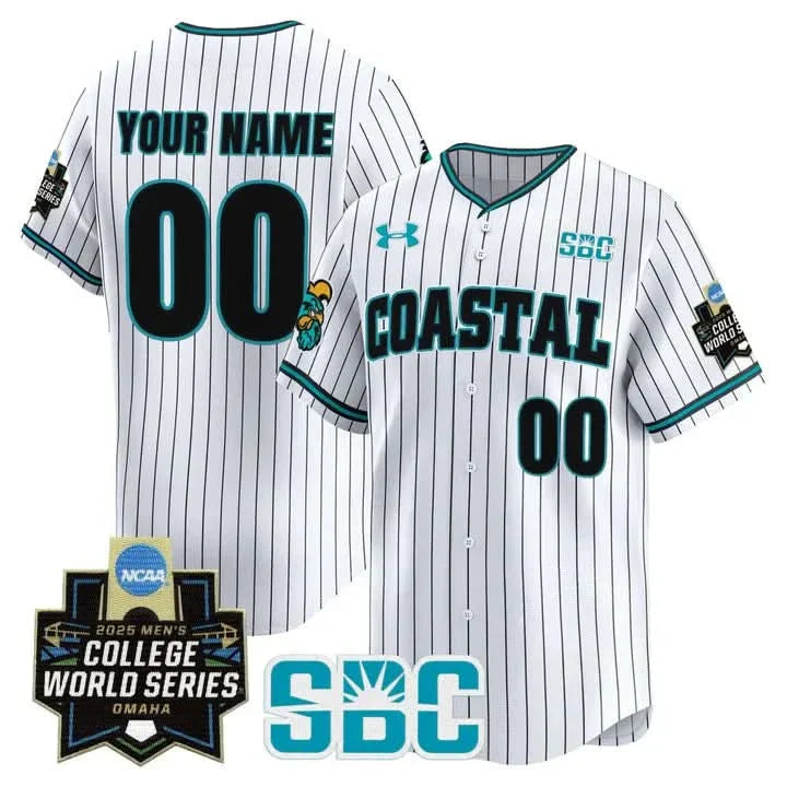 Coastal Carolina Chanticleers 2025 World Series Vapor Premier Limited Custom Jersey - Stitched