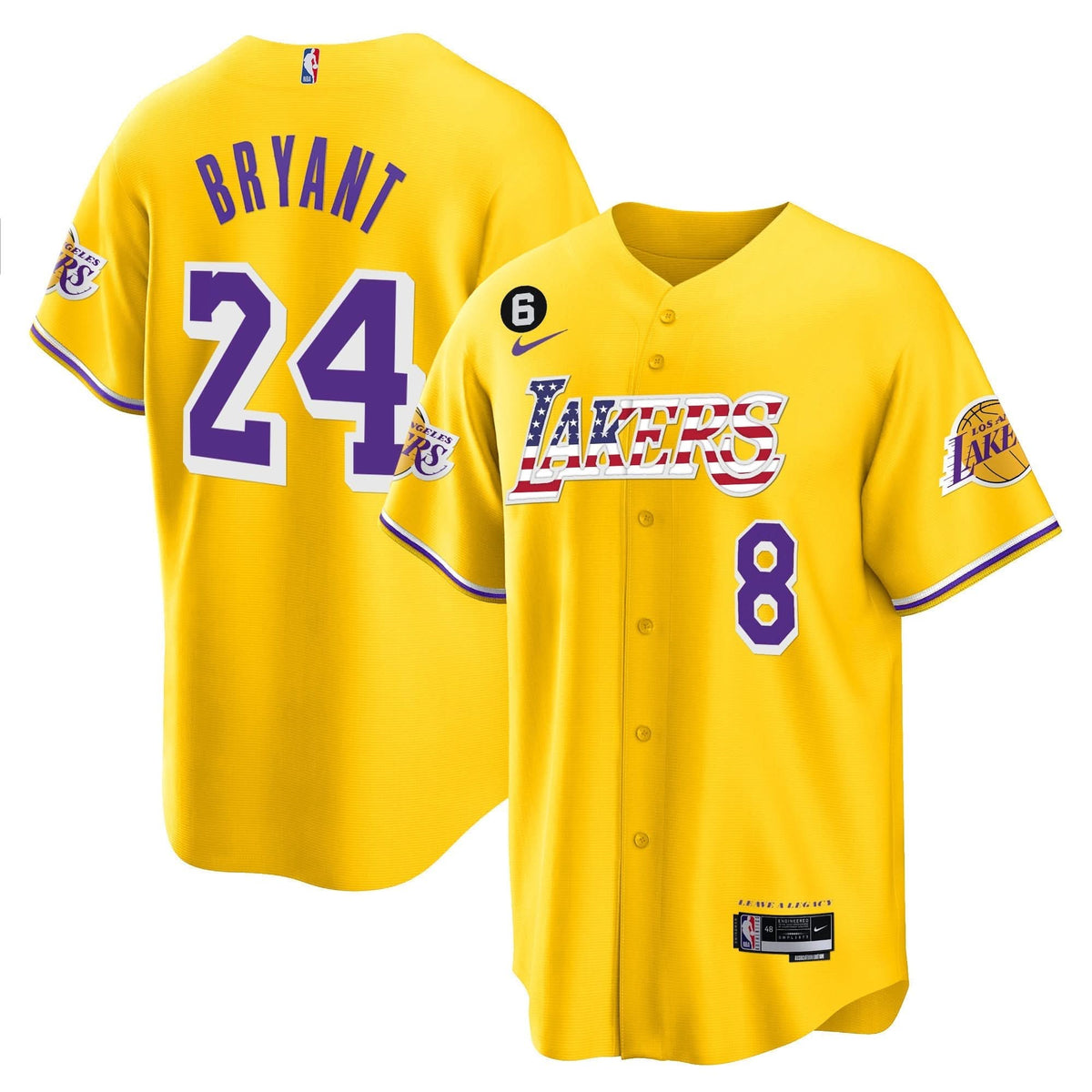 LAL Flag Baseball Jersey - Stitched
