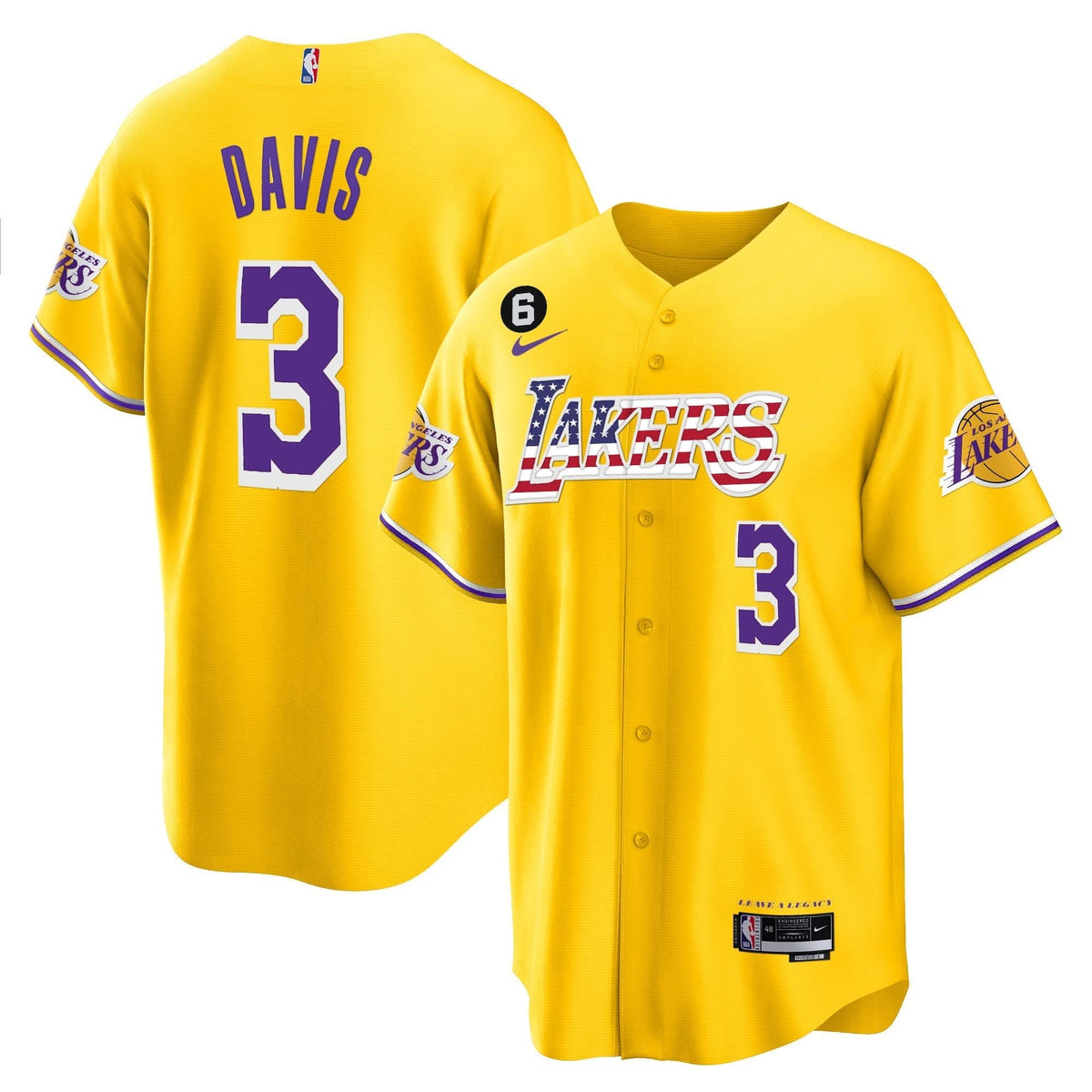 LAL Flag Baseball Jersey - Stitched