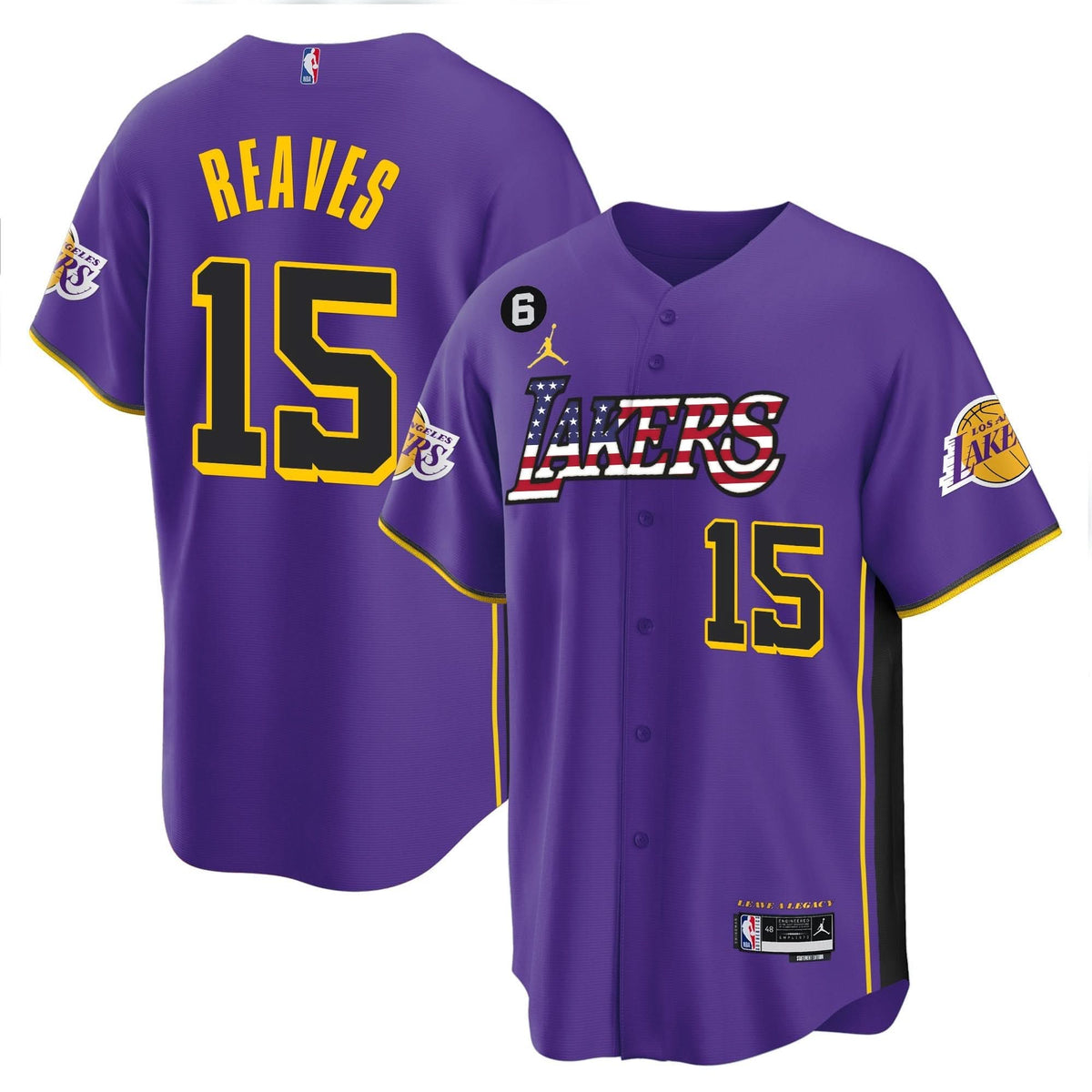 LAL Flag Baseball Jersey - Stitched