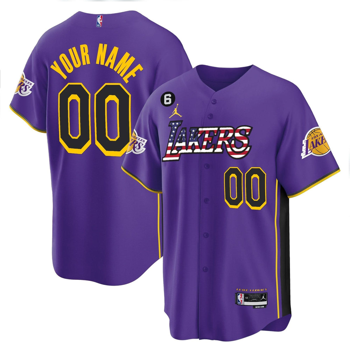 LAL Flag Baseball Custom Jersey - Stitched