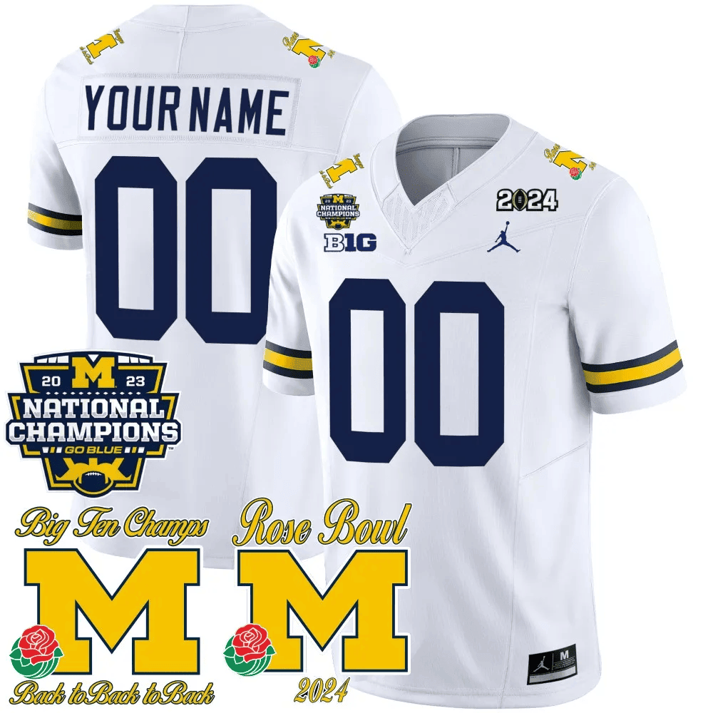 MW 2023 National Champions & Rose Bowl Patch Vapor Custom Jersey