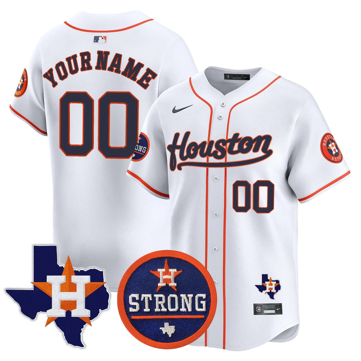 HA Houston Strong Patch Vapor Premier Limited Custom Jersey - Stitched