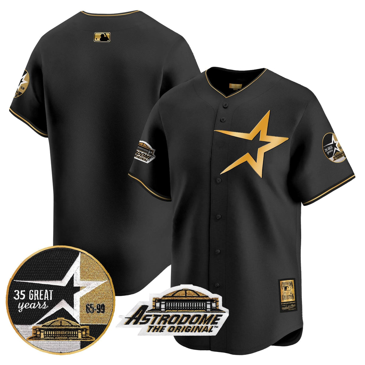 HA 1999 Throwback 35th & Astrodome Patch Vapor Premier Limited Jersey - Stitched