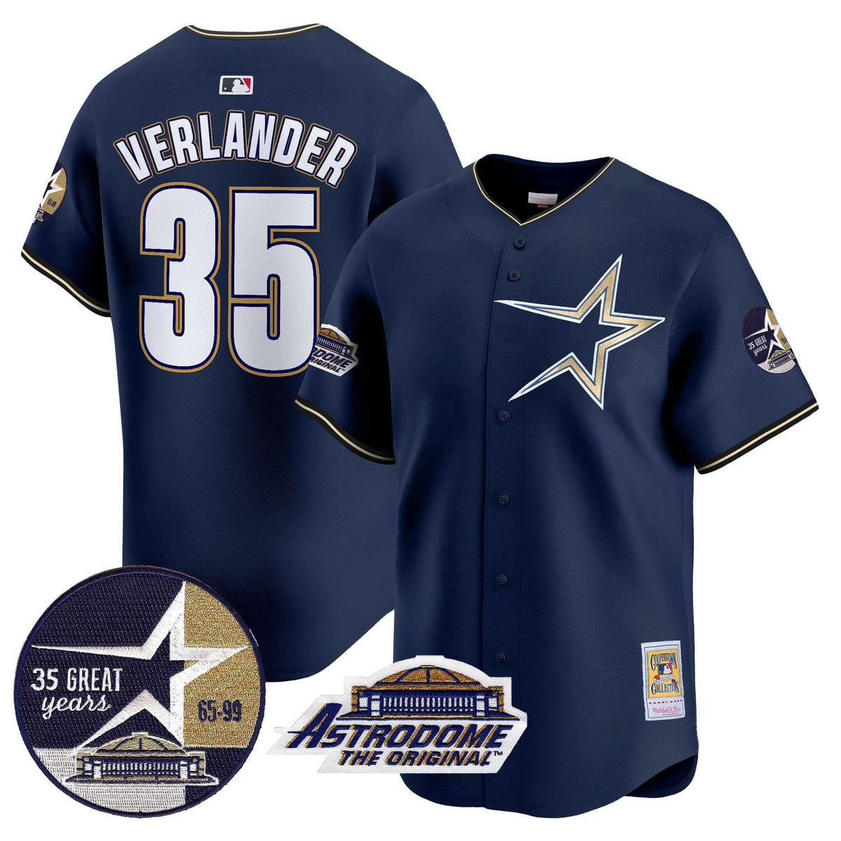 HA 1999 Throwback 35th & Astrodome Patch Vapor Premier Limited Jersey - Stitched