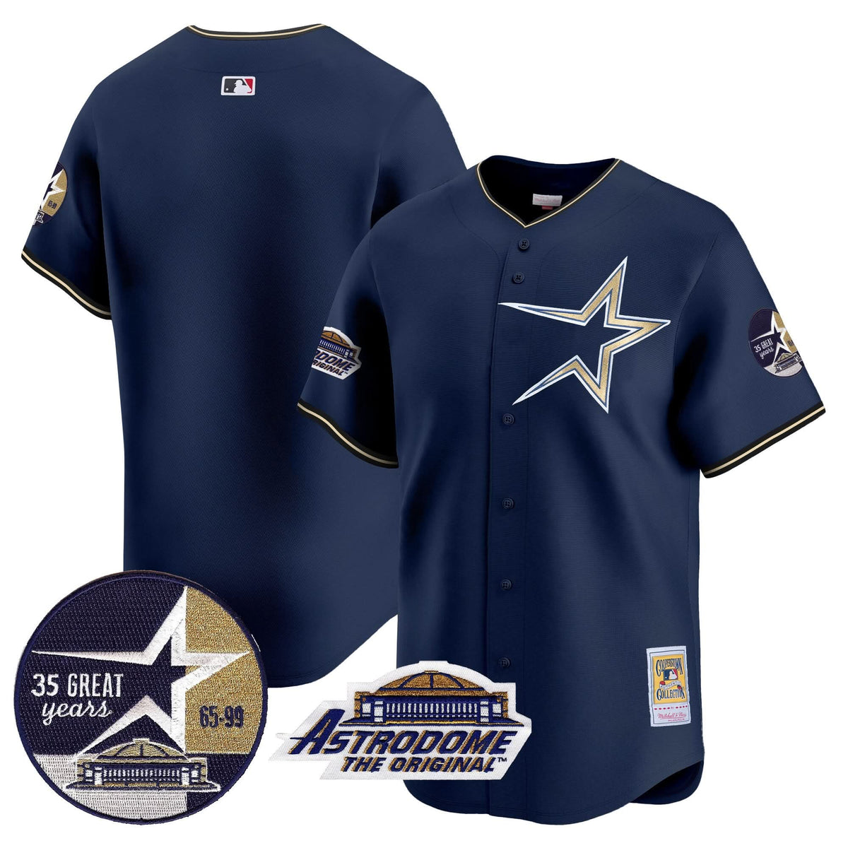 HA 1999 Throwback 35th & Astrodome Patch Vapor Premier Limited Jersey - Stitched