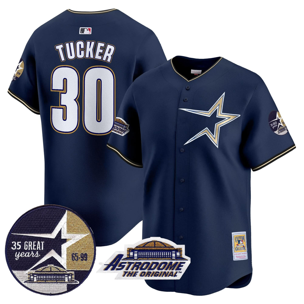 HA 1999 Throwback 35th & Astrodome Patch Vapor Premier Limited Jersey - Stitched