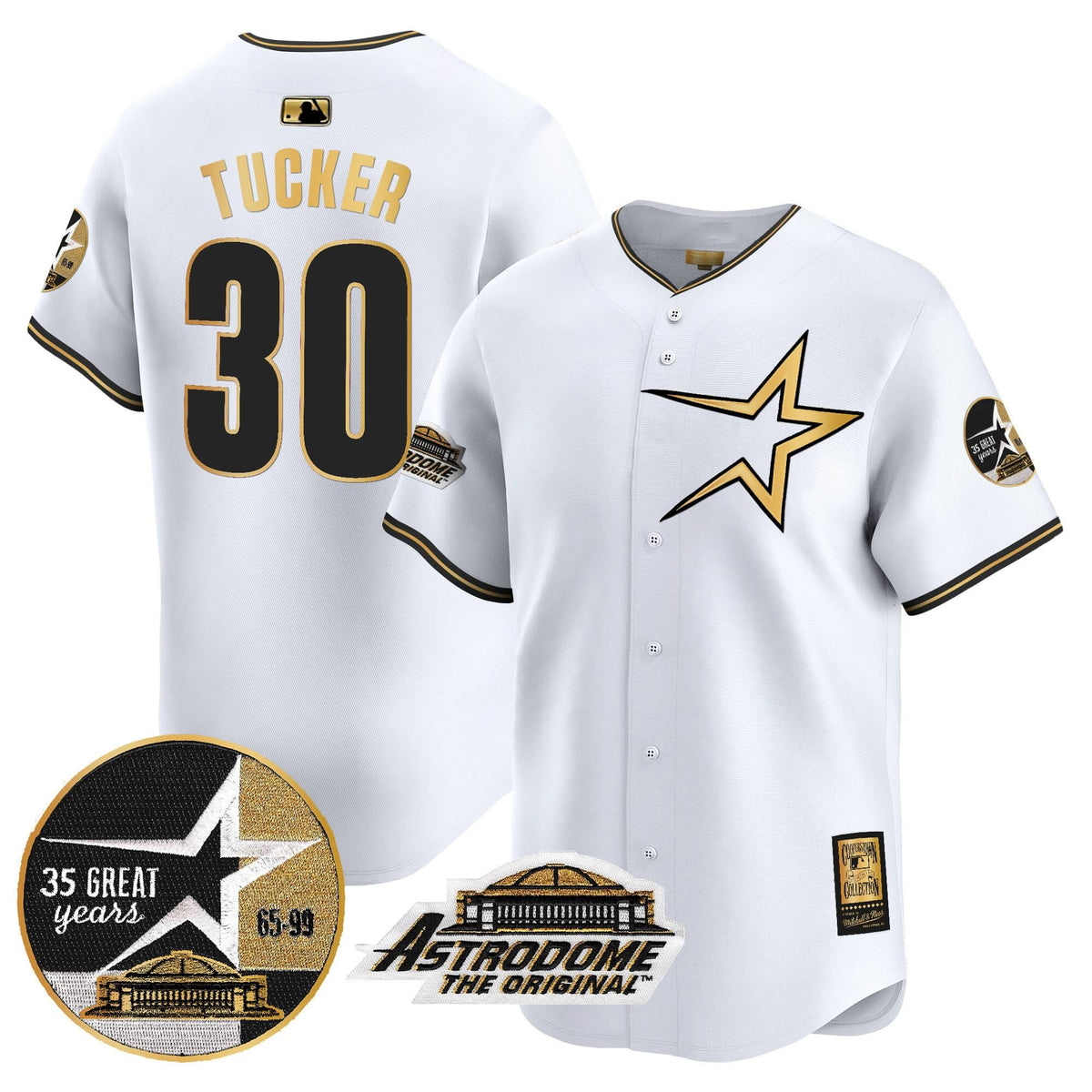 HA 1999 Throwback 35th & Astrodome Patch Vapor Premier Limited Jersey - Stitched