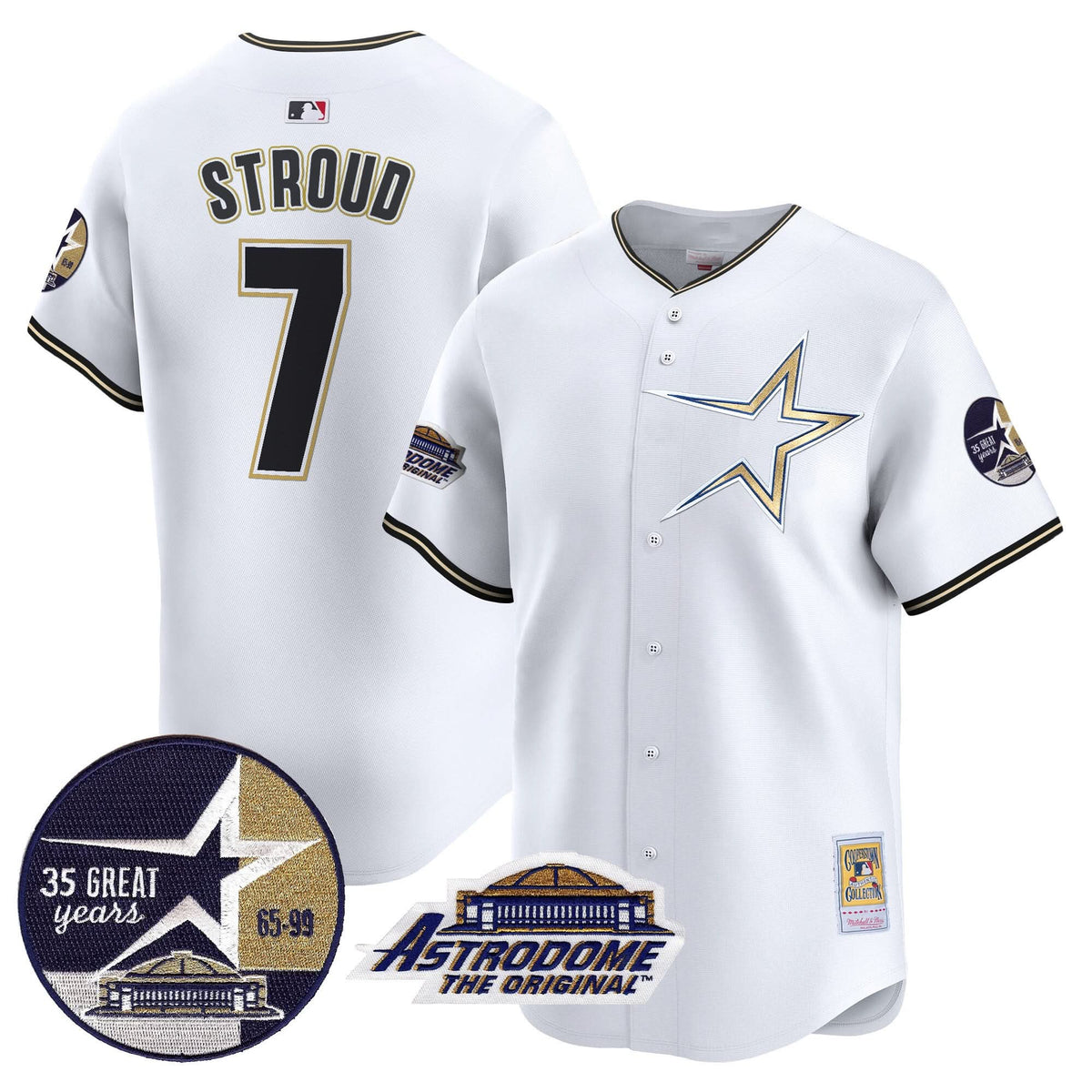 HA 1999 Throwback 35th & Astrodome Patch Vapor Premier Limited Jersey - Stitched