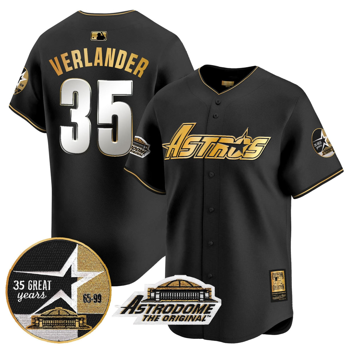HA 1999 Throwback 35th & Astrodome Patch Vapor Premier Limited Jersey V3 - Stitched