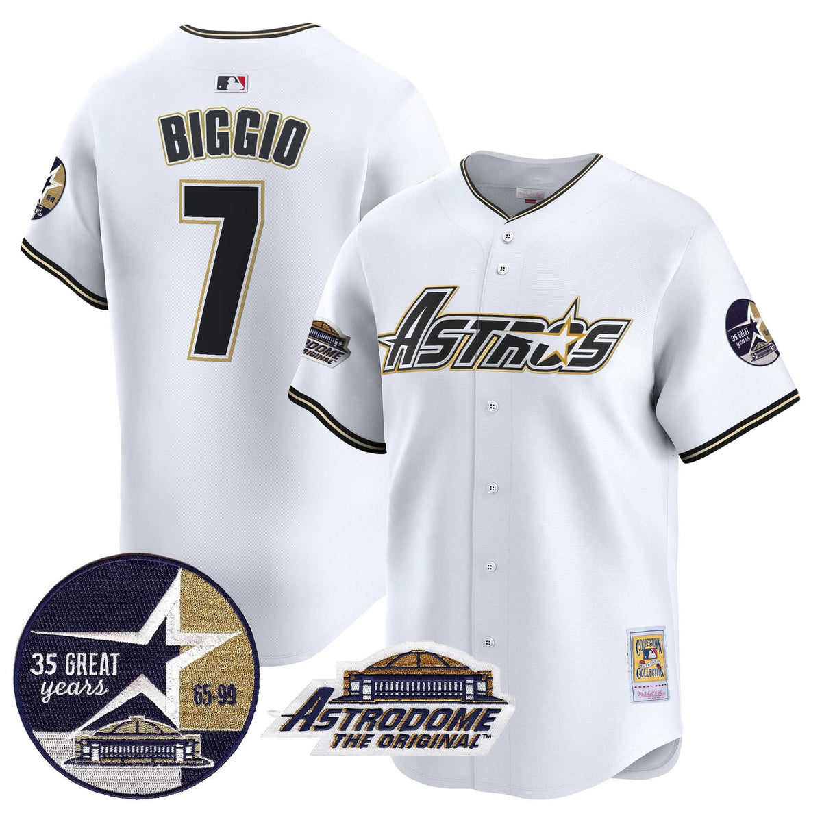 HA 1999 Throwback 35th & Astrodome Patch Vapor Premier Limited Jersey V3 - Stitched