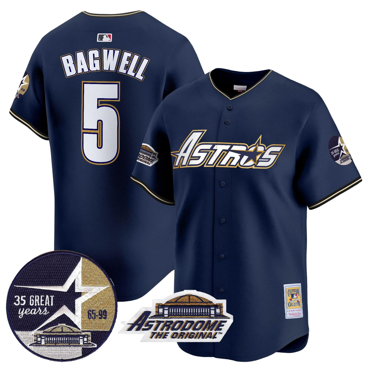 HA 1999 Throwback 35th & Astrodome Patch Vapor Premier Limited Jersey V3 - Stitched