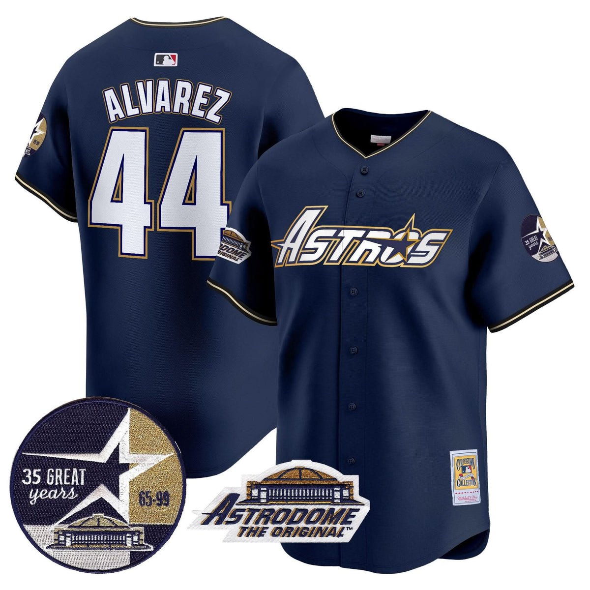 HA 1999 Throwback 35th & Astrodome Patch Vapor Premier Limited Jersey V3 - Stitched