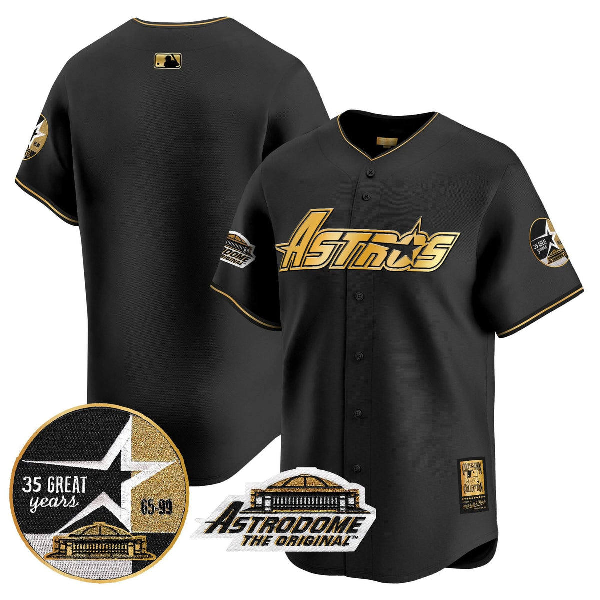 HA 1999 Throwback 35th & Astrodome Patch Vapor Premier Limited Jersey V3 - Stitched