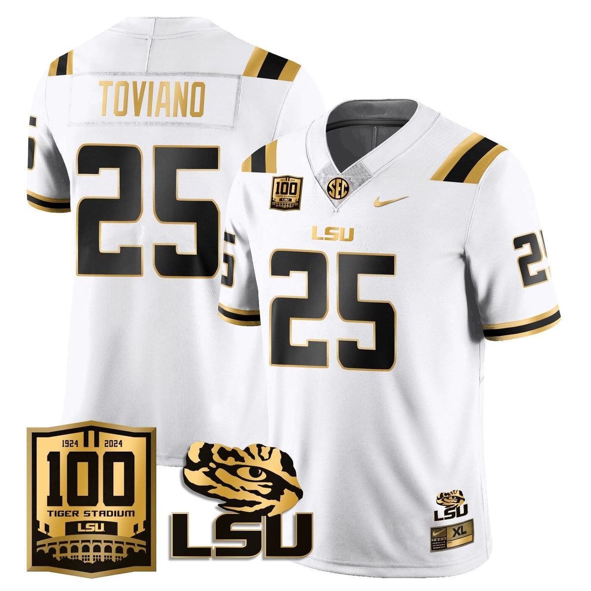 LSU Football 2024 Vapor Jersey - 100th Tigers Stadium