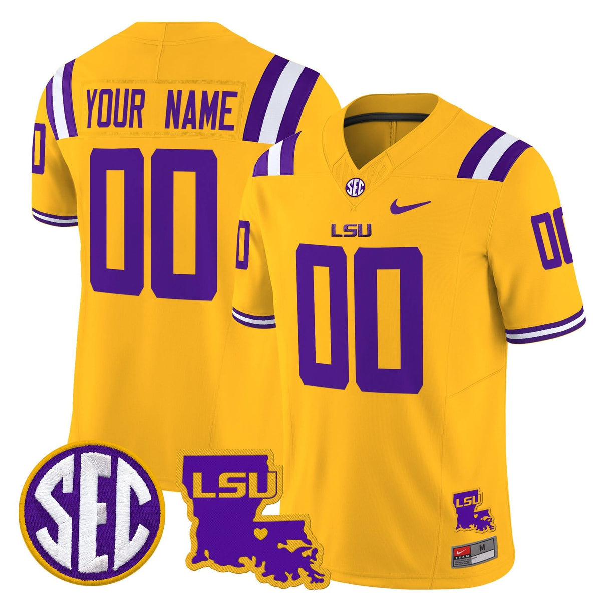 LSU 2025 Louisiana Patch Vapor Limited Custom Jersey
