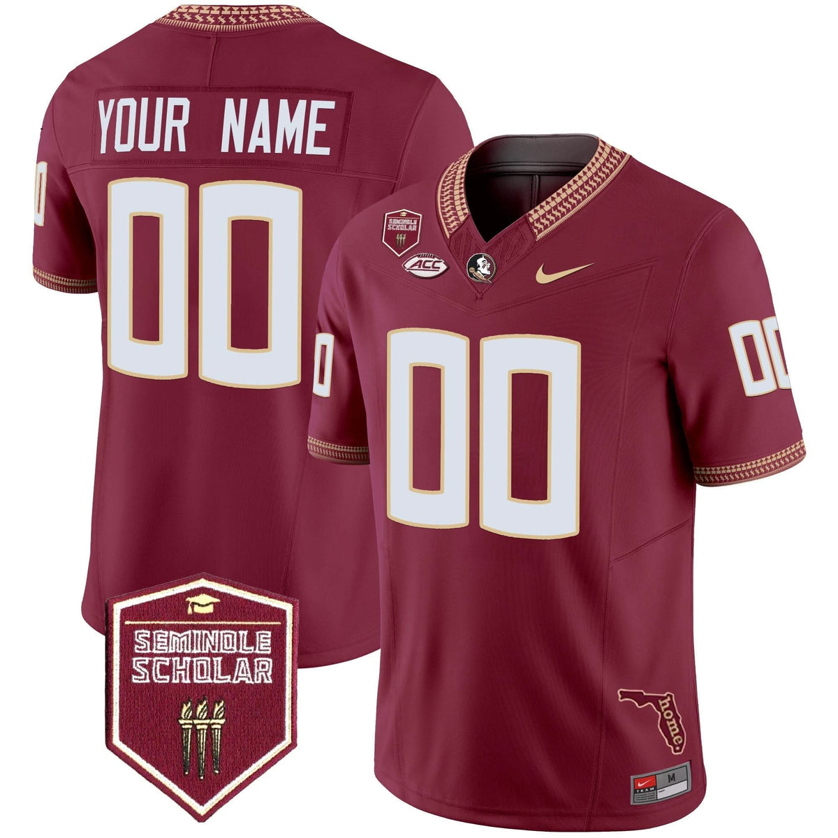 FSS 2024 Seminole Scholar Patch Vapor Limited Custom Jersey