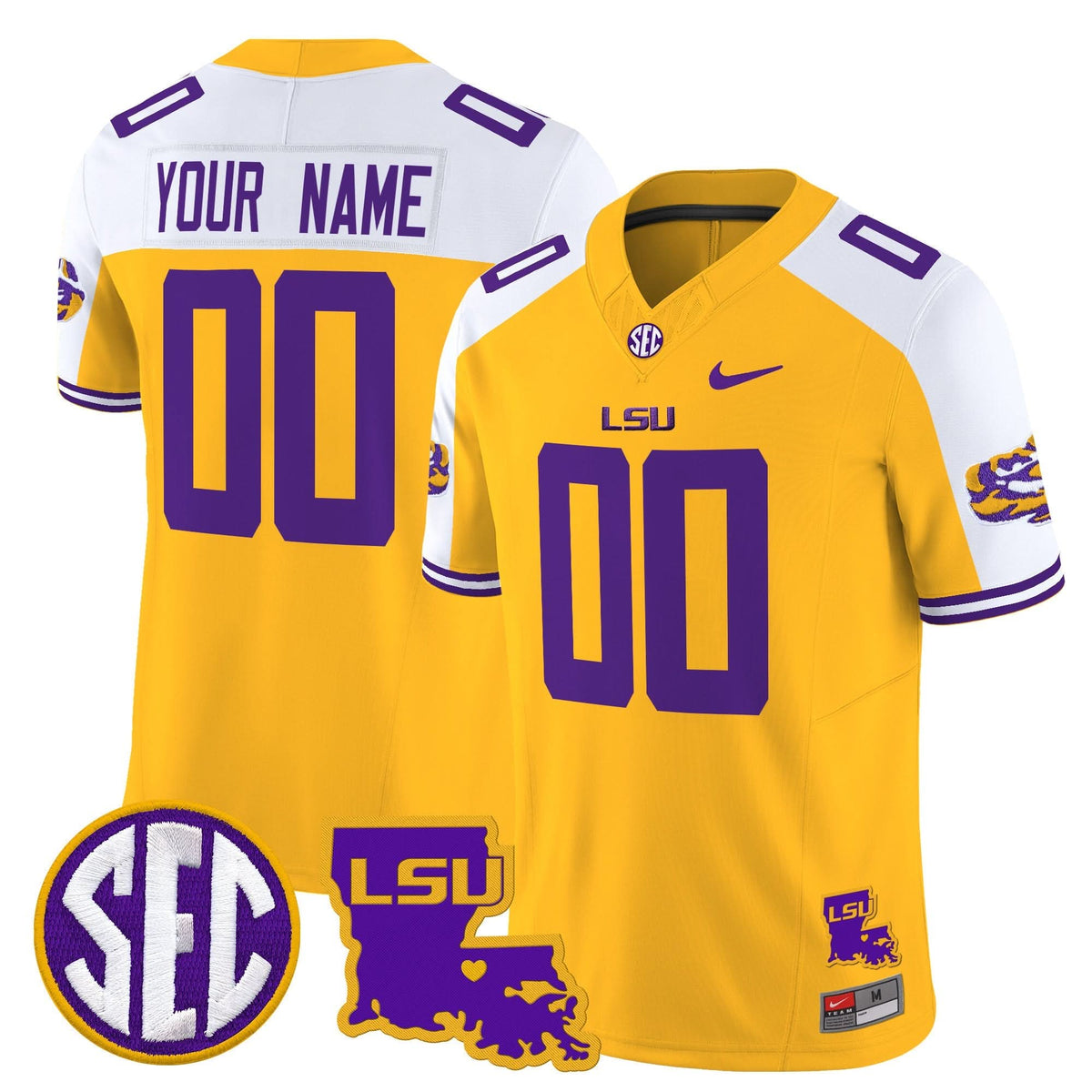 LSU 2025 Louisiana Patch Vapor Limited Custom Jersey