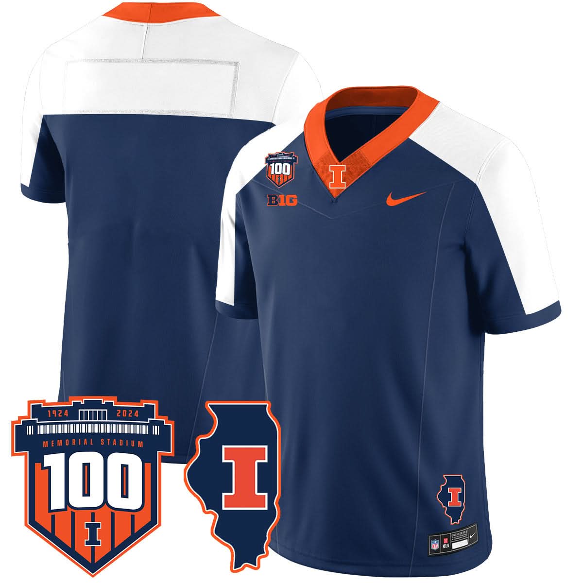 Illinois Football Vapor Jersey