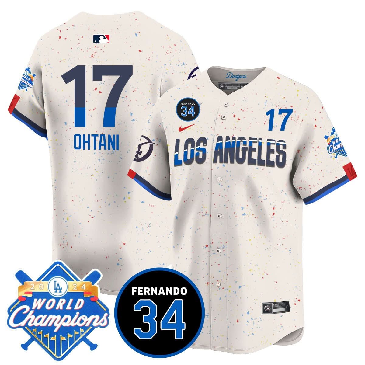 LA LAD - World Series Champions 2024/Fernando Valenzuela Memorial Jersey - Stitched