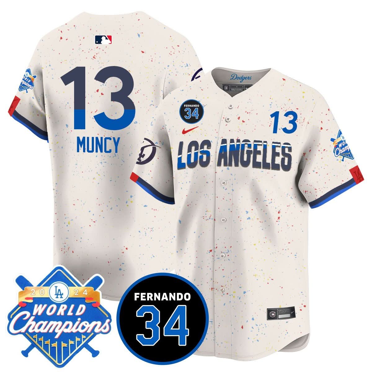 LA LAD - World Series Champions 2024/Fernando Valenzuela Memorial Jersey - Stitched