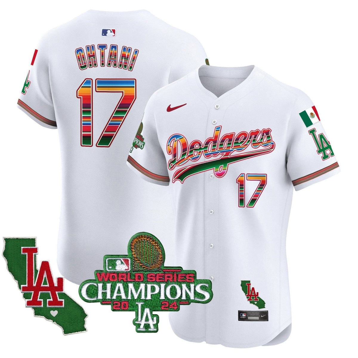 LAD Mexico 2024 World Series Champions Vapor Premier Elite Jersey - Stitched