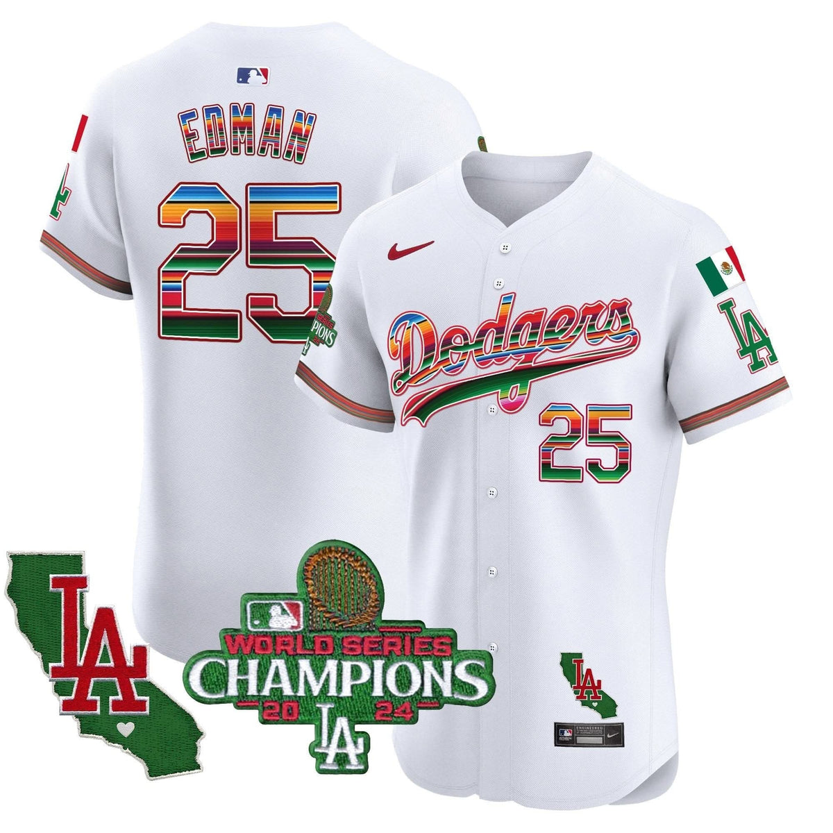 LAD Mexico 2024 World Series Champions Vapor Premier Elite Jersey - Stitched