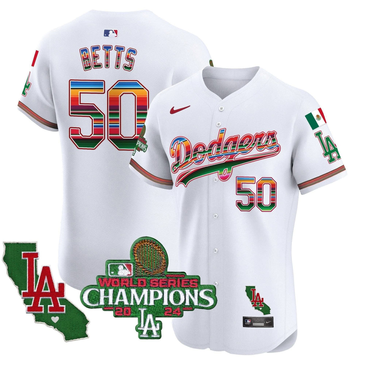 LAD Mexico 2024 World Series Champions Vapor Premier Elite Jersey - Stitched