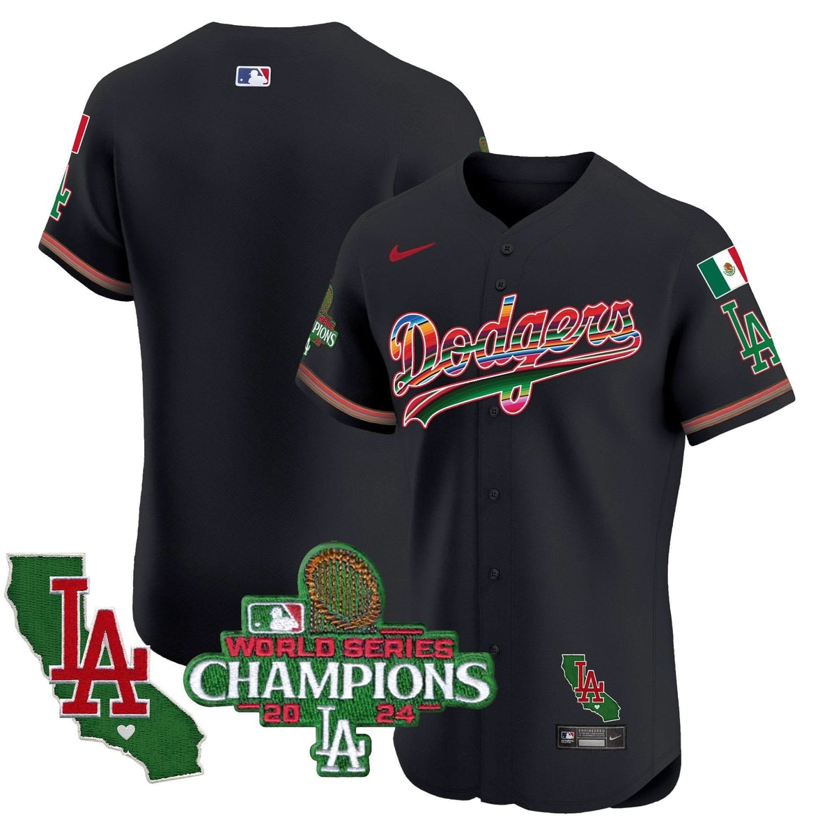 LAD Mexico 2024 World Series Champions Vapor Premier Elite Jersey - Stitched