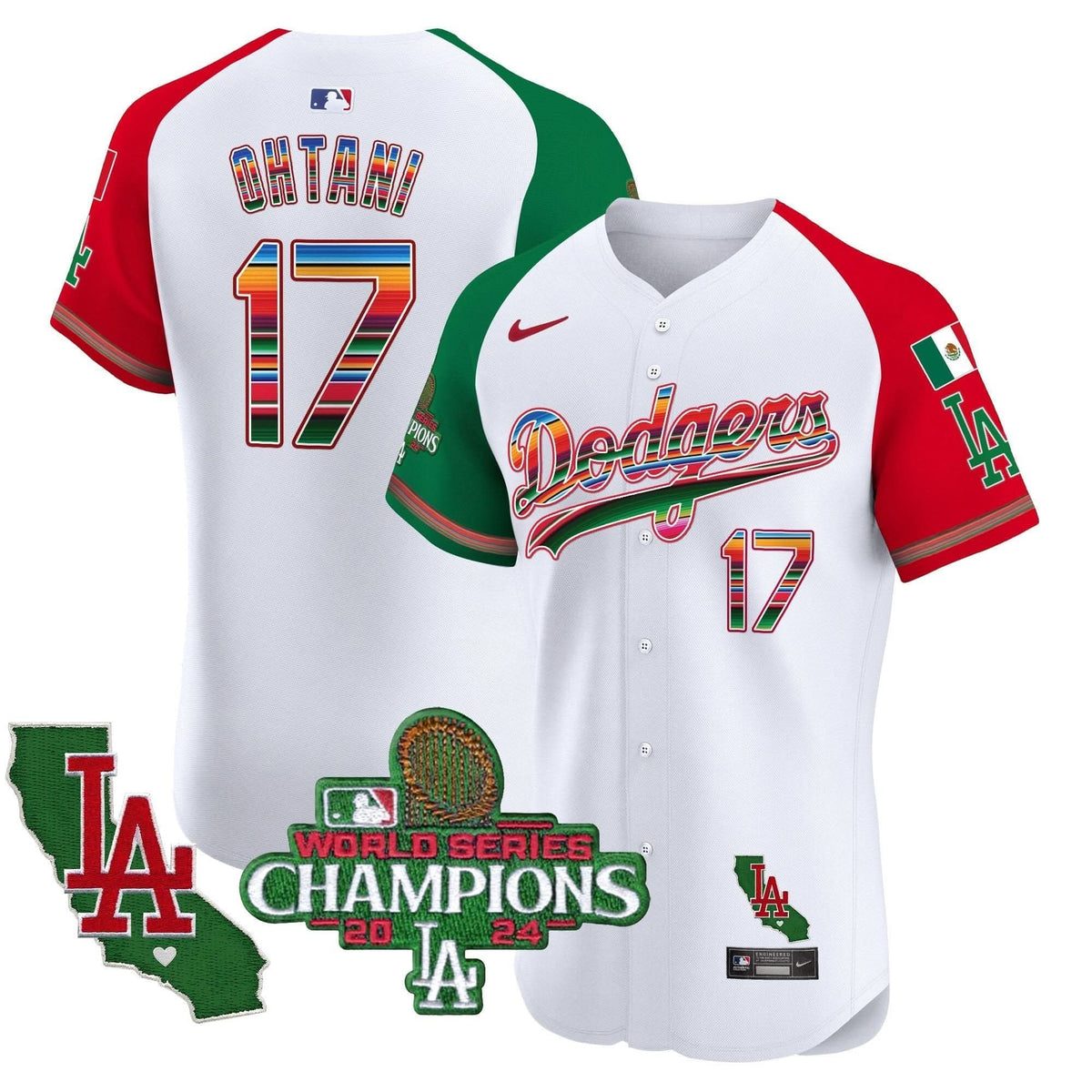 LAD Mexico 2024 World Series Champions Vapor Premier Elite Jersey - Stitched