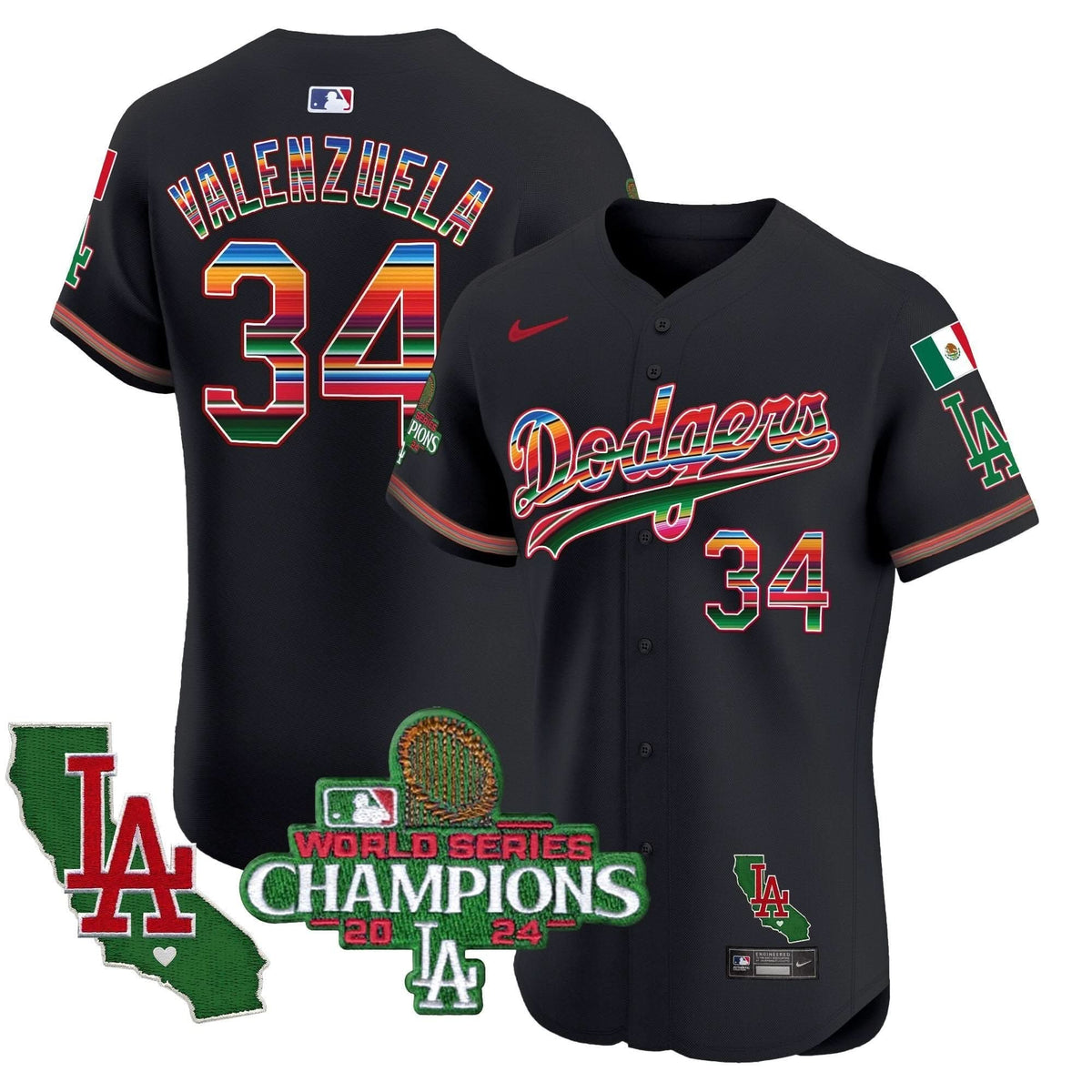 LAD Mexico 2024 World Series Champions Vapor Premier Elite Jersey - Stitched