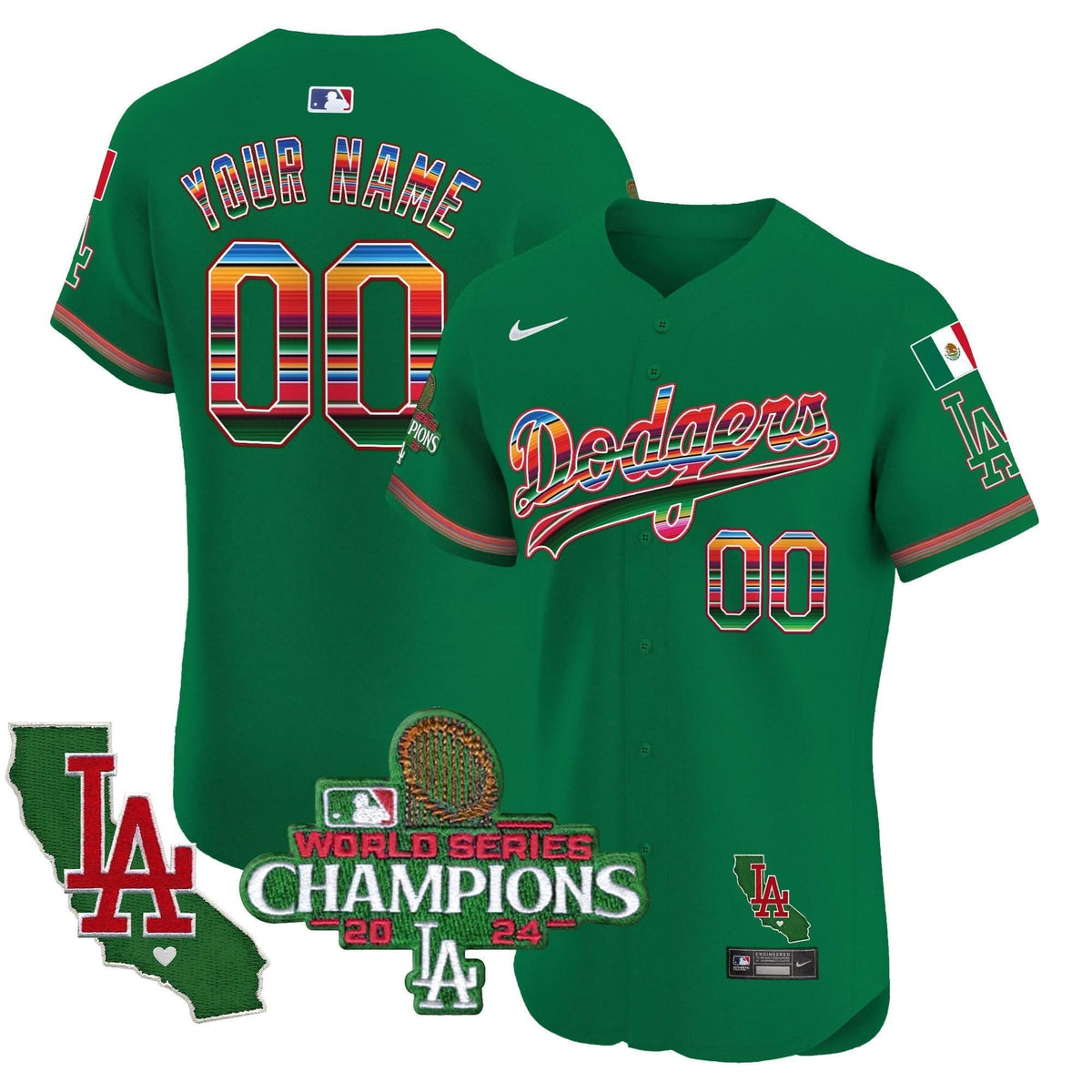 LAD Mexico 2024 World Series Champions Vapor Premier Elite Custom Jersey - Stitched