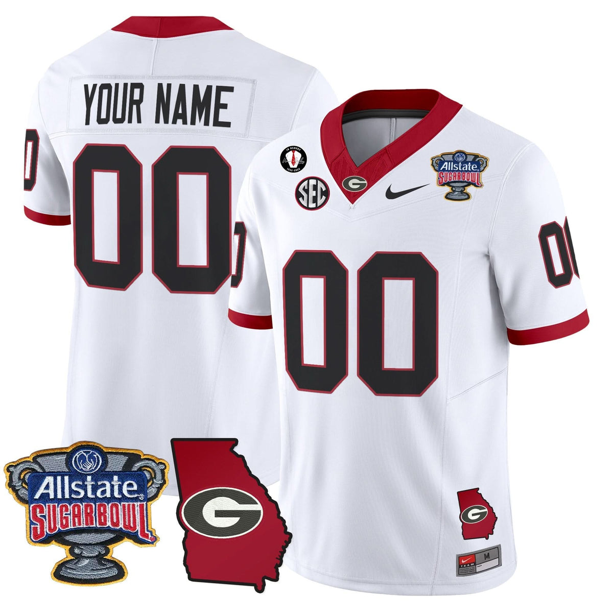 GB 2025 Sugar Bowl & Georgia Map Patch Vapor Limited Custom Jersey