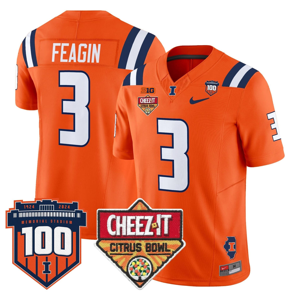 ILL 2025 Cheez-It Citrus Bowl Patch Vapor Limited Jersey