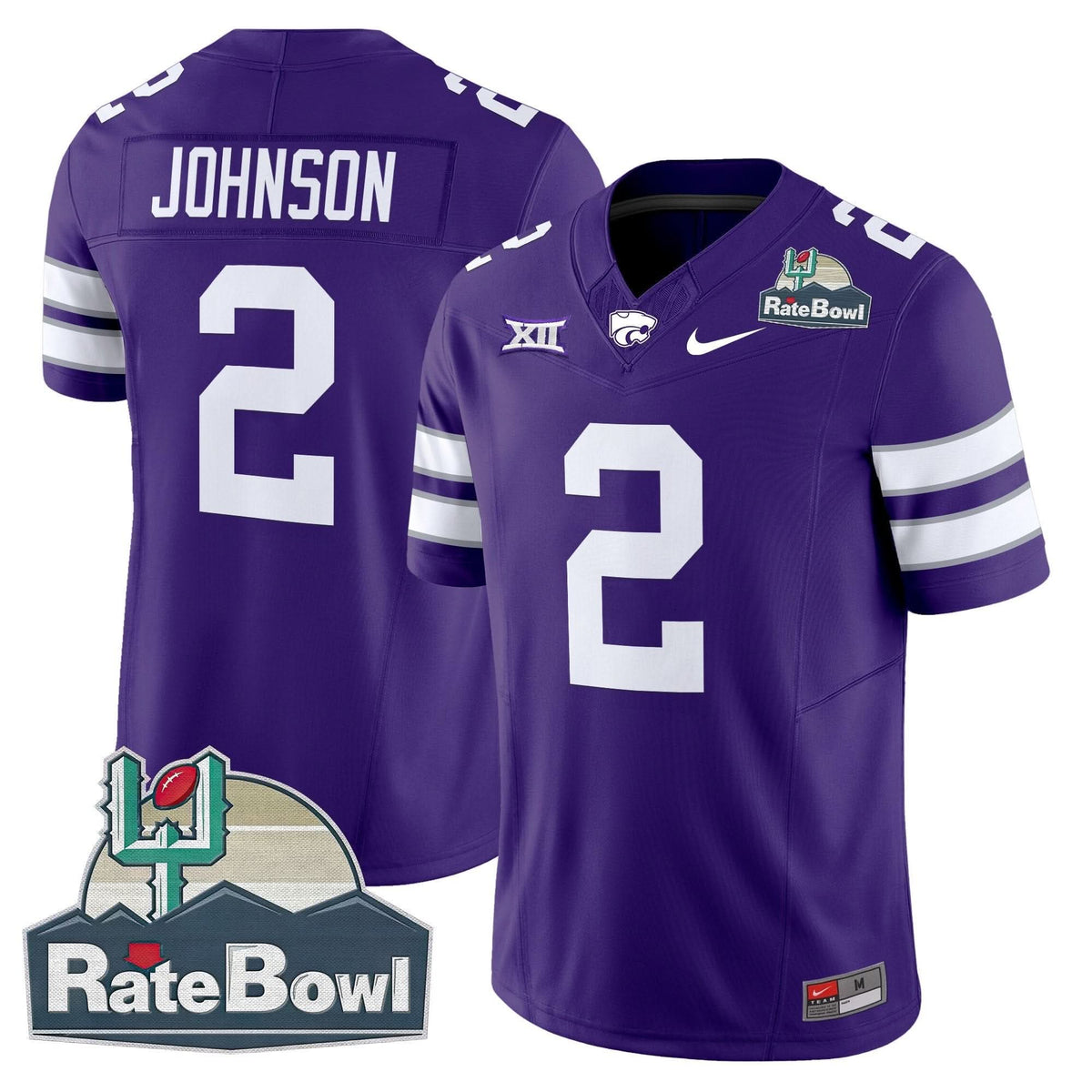 Kansas State Wildcats 2025 Rate Bowl Patch Vapor Limited Jersey