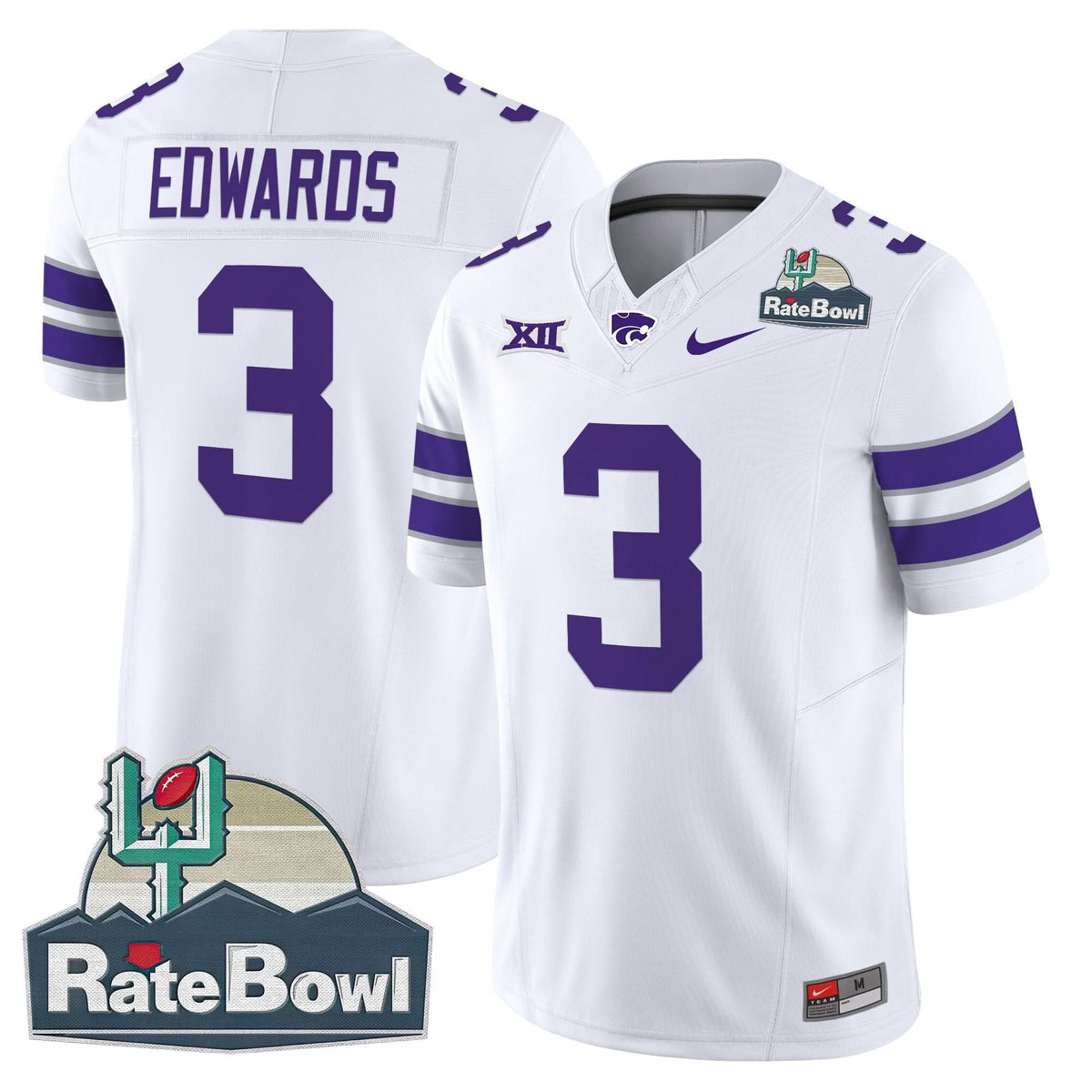 Kansas State Wildcats 2025 Rate Bowl Patch Vapor Limited Jersey