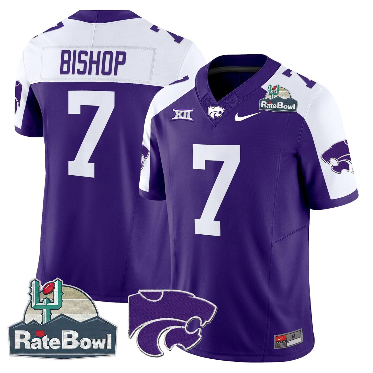 Kansas State Wildcats 2025 Rate Bowl Patch Vapor Limited Jersey