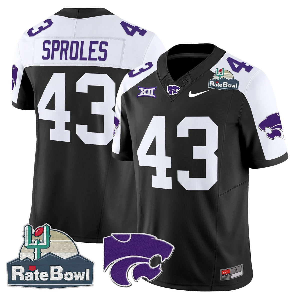 Kansas State Wildcats 2025 Rate Bowl Patch Vapor Limited Jersey