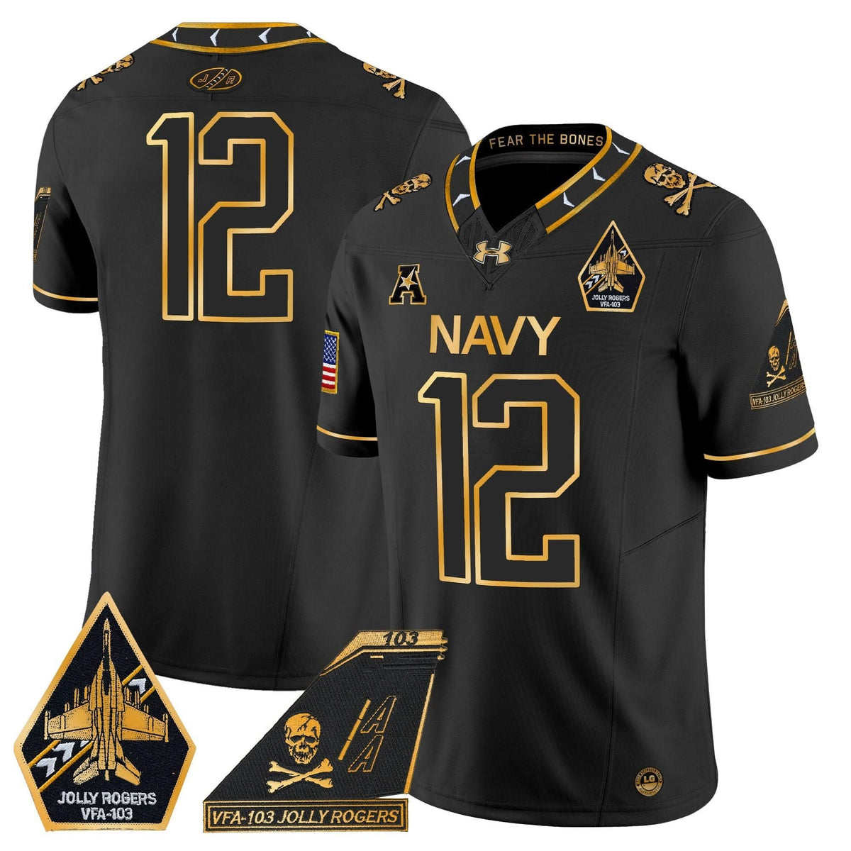 NM 2024 Jolly Rogers Patch Gold Vapor Limited Jersey