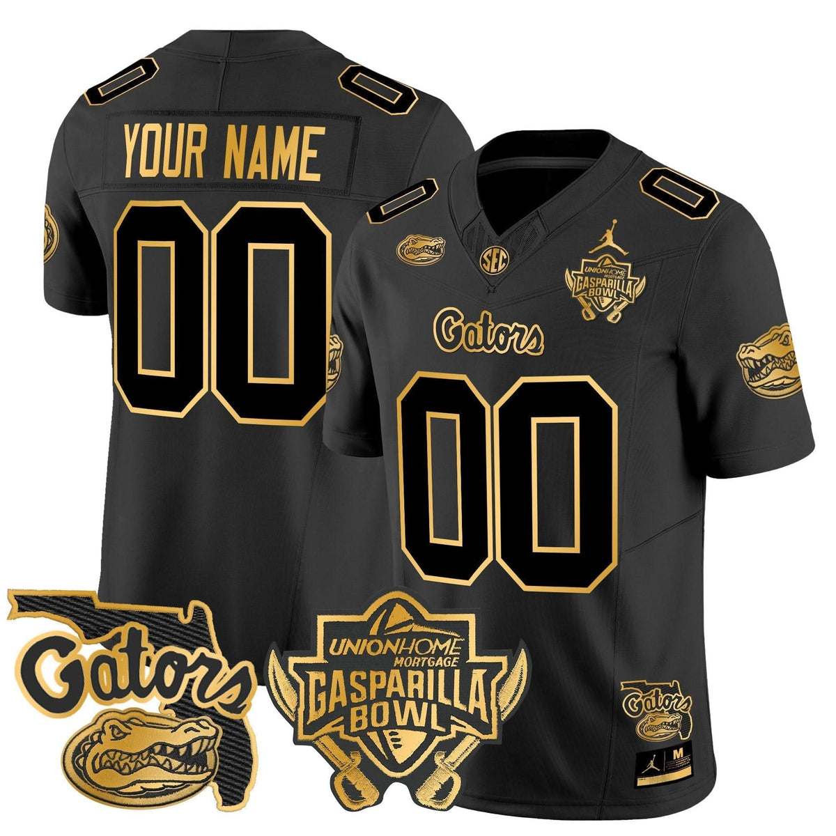 FG 2024 Gasparilla Bowl Patch Gold Vapor Limited Custom Jersey