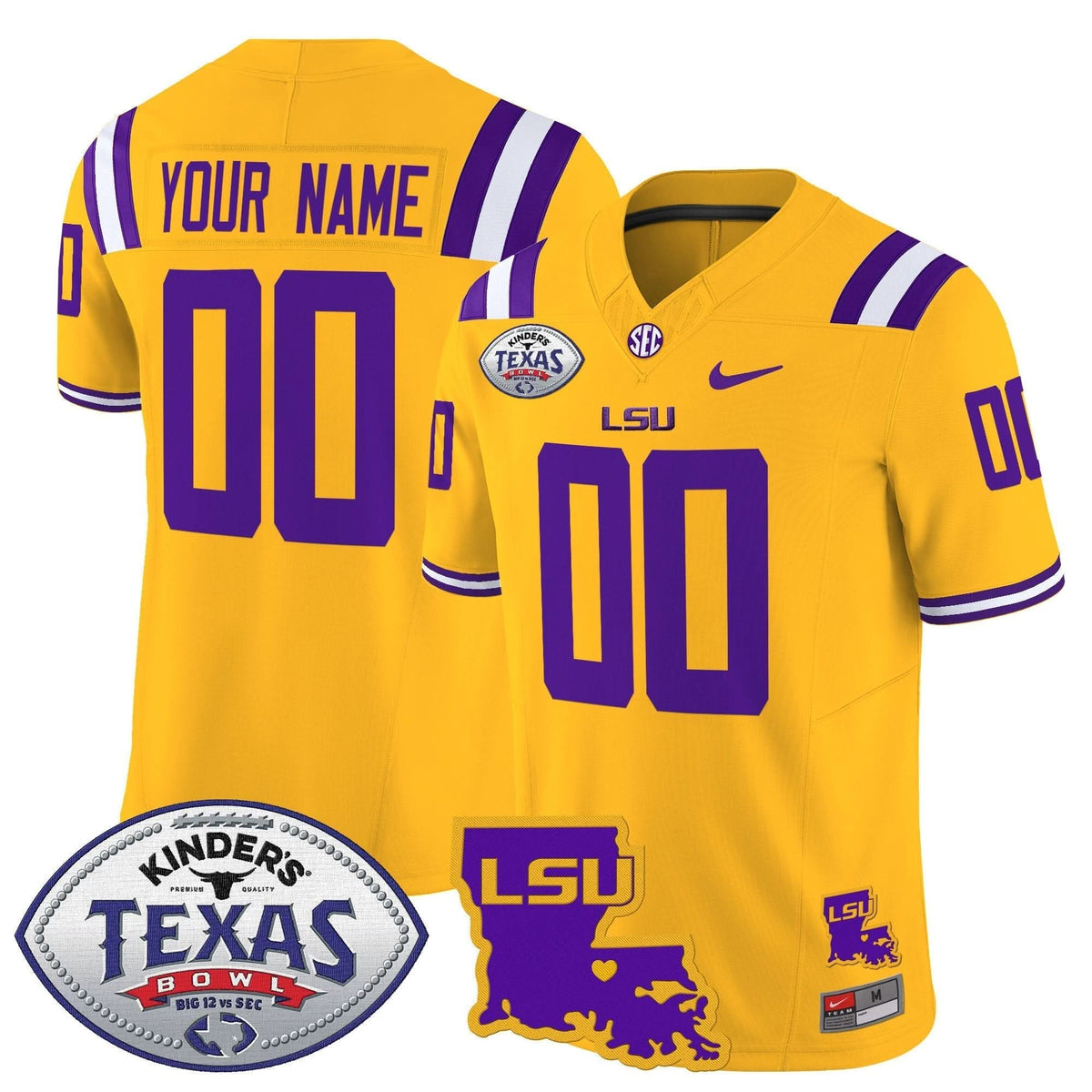 LSU 2024 Texas Bowl Patch Vapor Limited Custom Jersey
