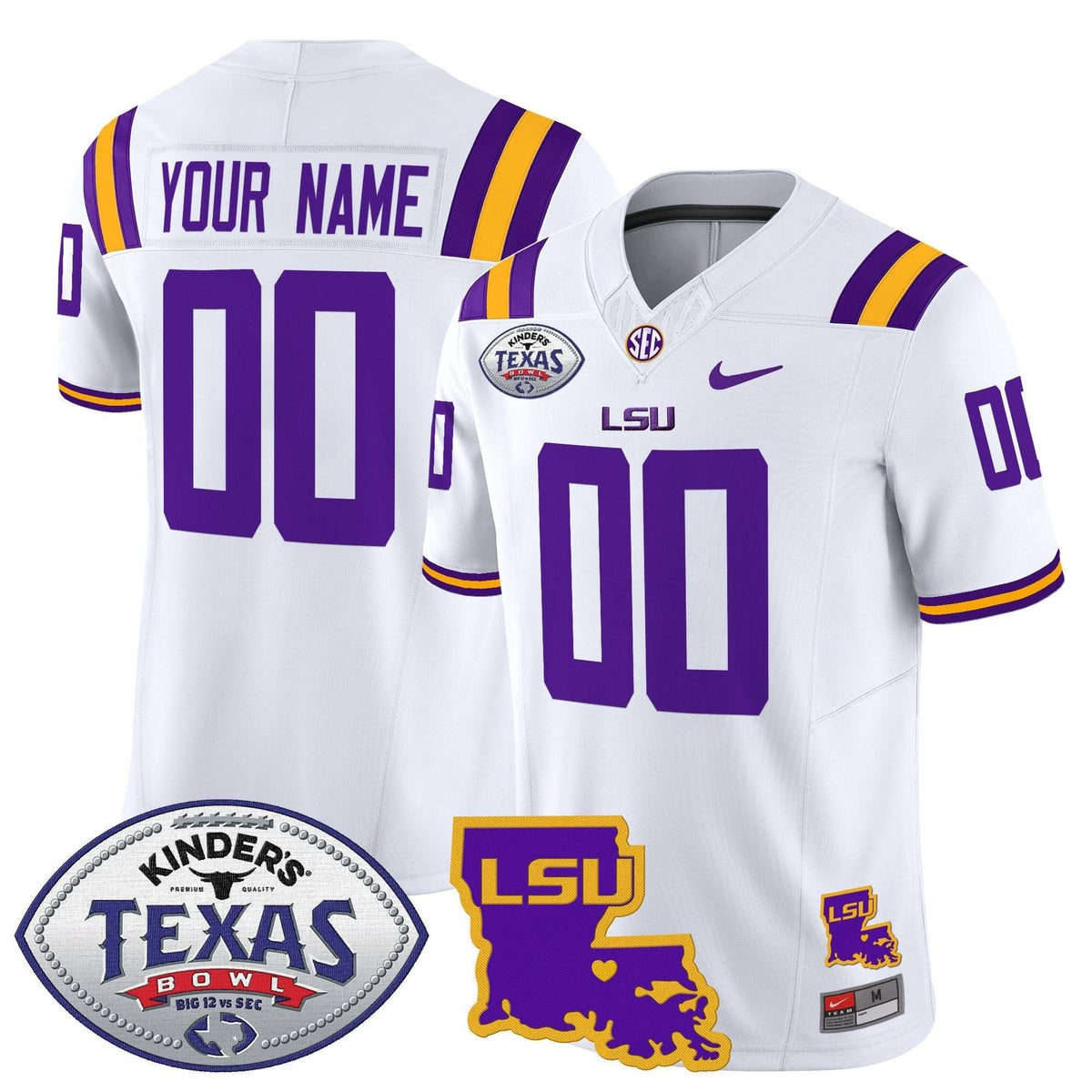 LSU 2024 Texas Bowl Patch Vapor Limited Custom Jersey