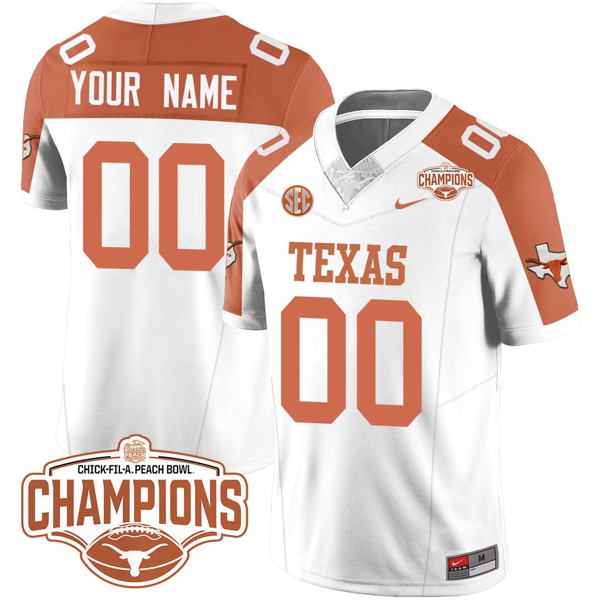 Custom TL 2024 Peach Bowl Champions Jersey