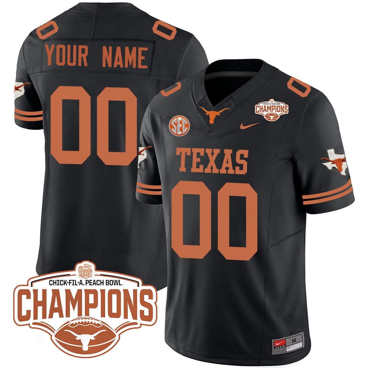 Custom TL 2024 Peach Bowl Champions Jersey
