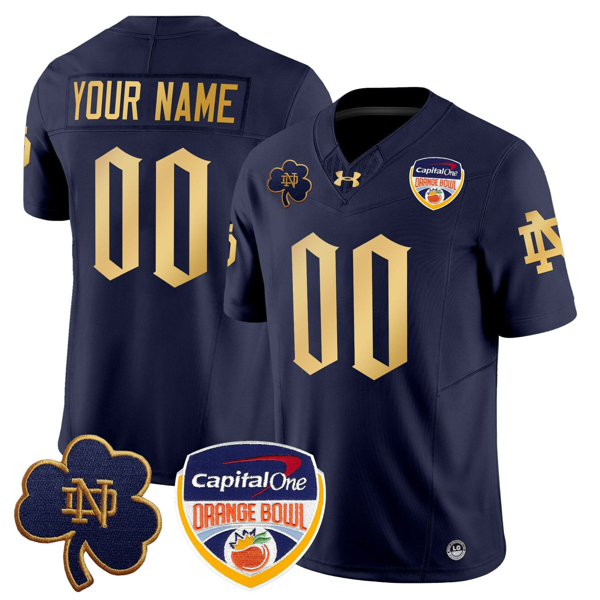 NDFI 2024 Orange Bowl Patch Vapor Limited Custom Jersey V2