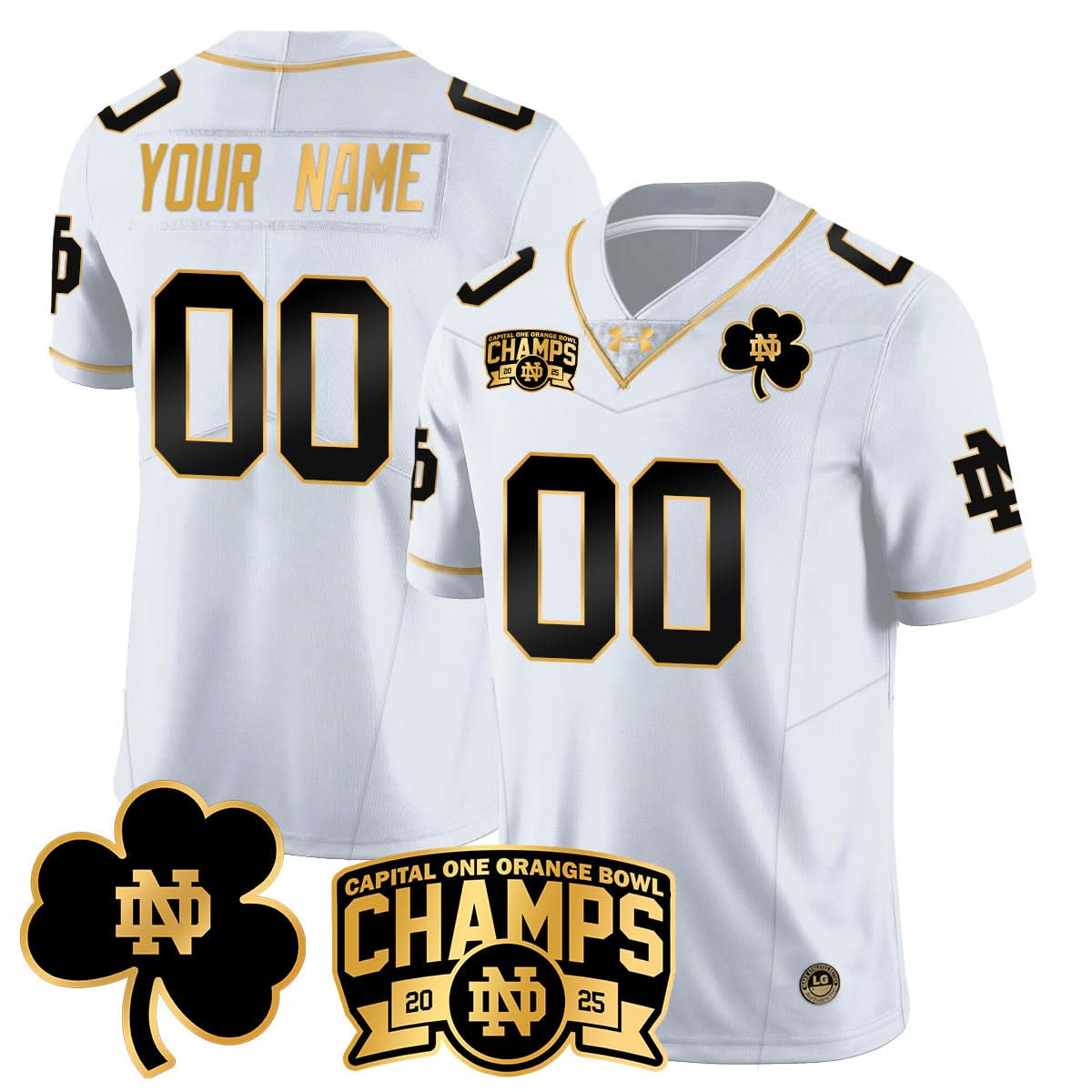 Custom NDFI 2025 Orange Bowl Champions Jersey N6
