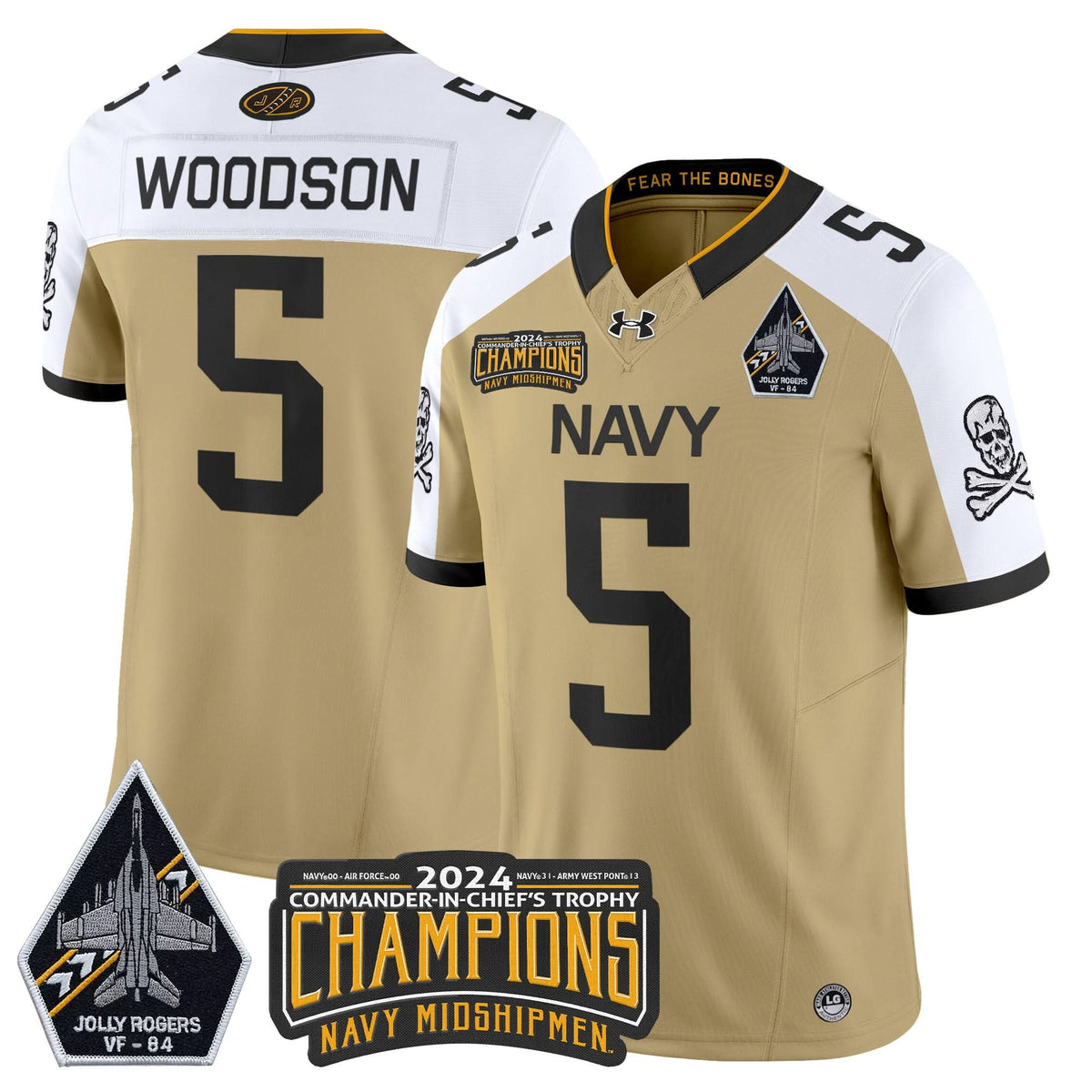 NM 2024 Jolly Rogers VF-84 & Commander-In-Chief's Trophy Champions Patch Vapor Limited Jersey
