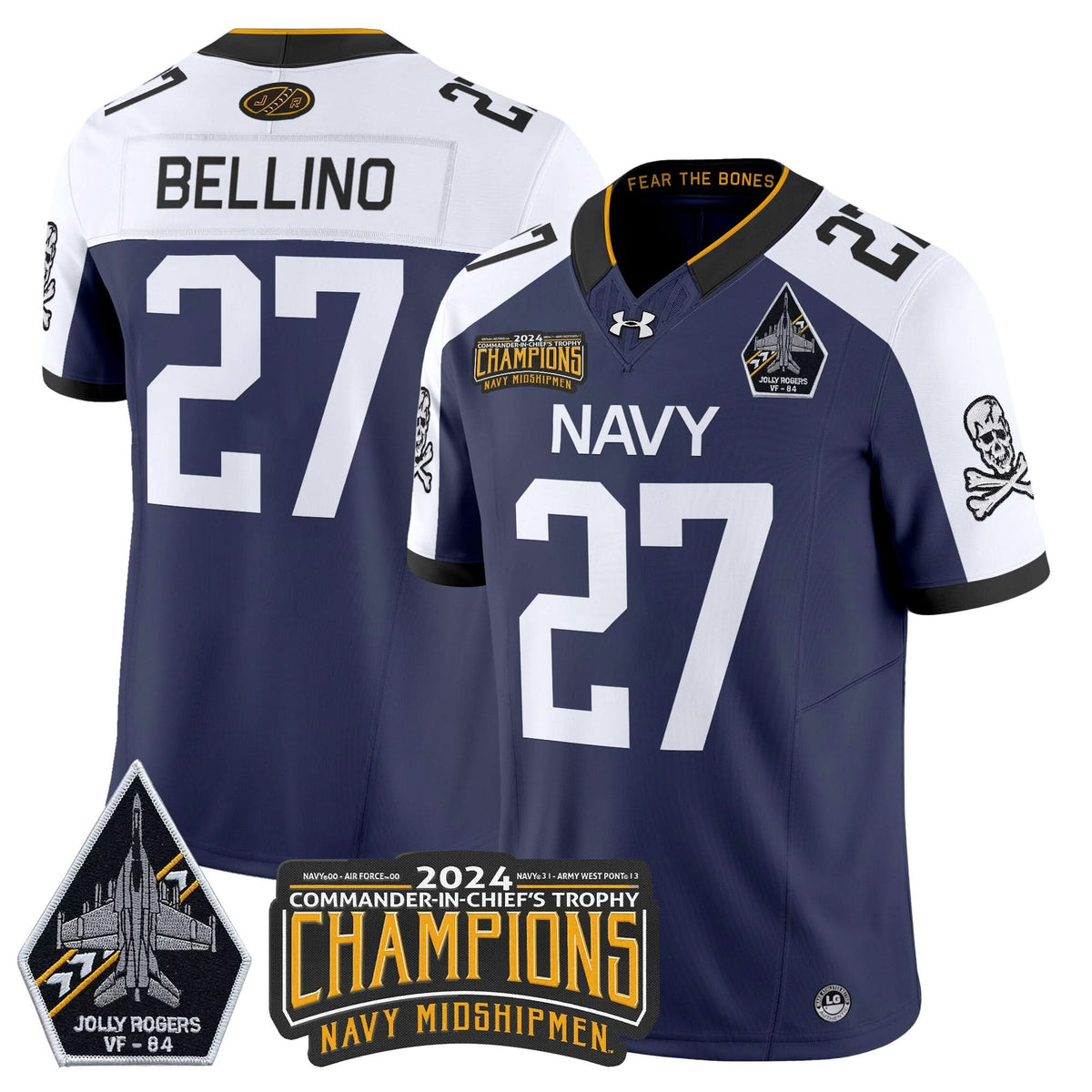 NM 2024 Jolly Rogers VF-84 & Commander-In-Chief's Trophy Champions Patch Vapor Limited Jersey
