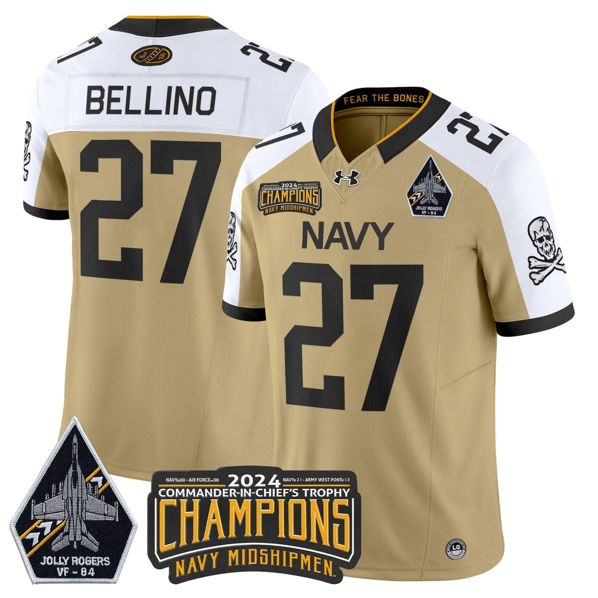 NM 2024 Jolly Rogers VF-84 & Commander-In-Chief's Trophy Champions Patch Vapor Limited Jersey