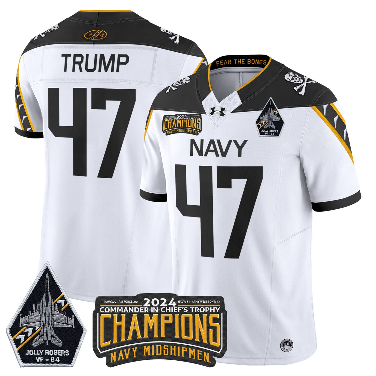 NM 2024 Jolly Rogers VF-84 & Commander-In-Chief's Trophy Champions Patch Vapor Limited Jersey